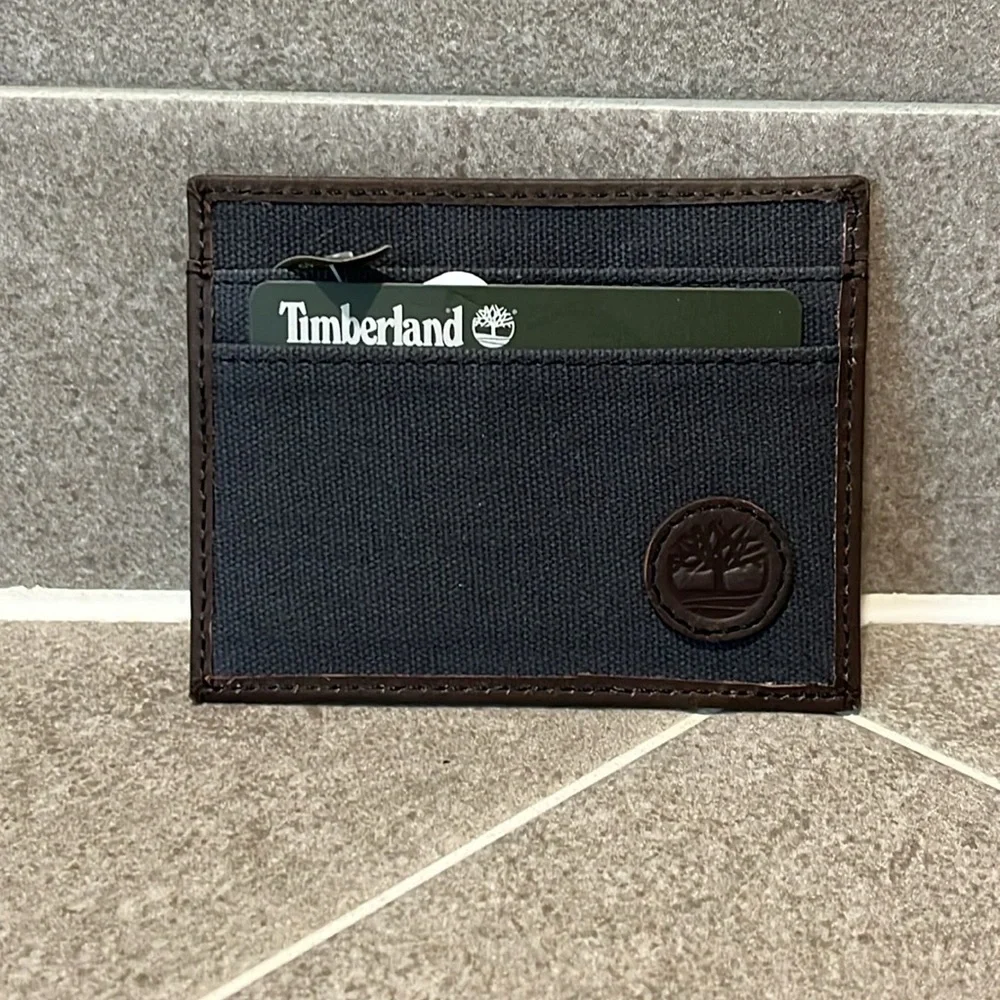 Timberland ID Card Case Wallet and Key Ring FOB Gift Boxed Set new blue green